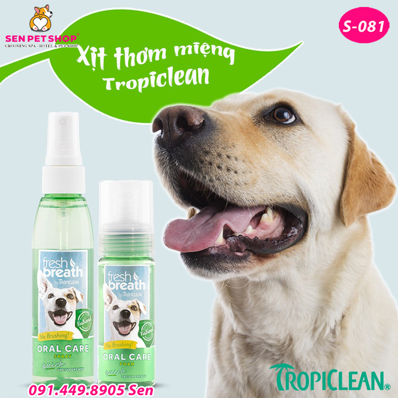 XỊT THƠM MIỆNG CHO CHÓ TROPICLEAN