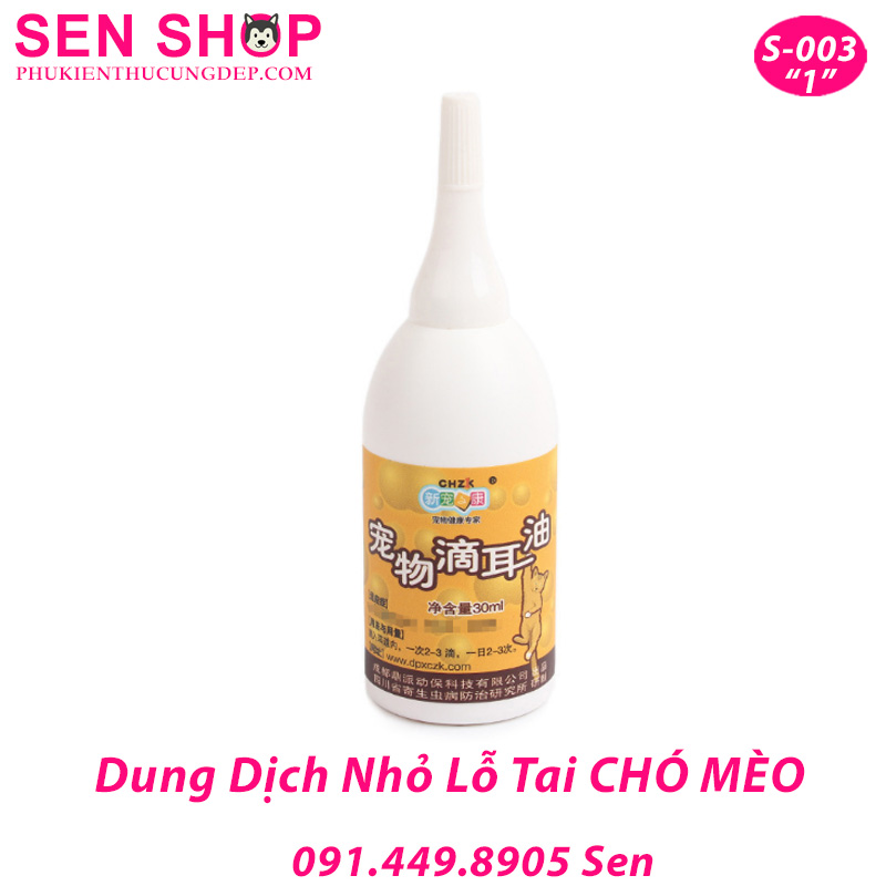 DUNG DỊCH VỆ SINH LỖ TAI CHÓ MÈO